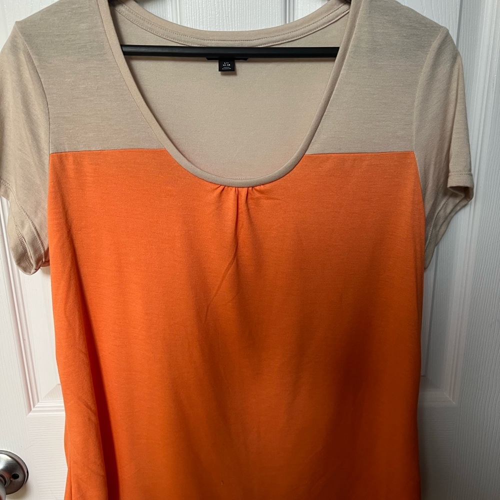 George Orange and Cream Cap Sleeve T-Shirt